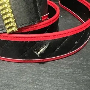 Gucci Ladies Matelassé Black/Red Leather Torchon Double G Buckle Belt Gucci Ladies Matelassé Black/Red Leather Torchon Double G  main image 2